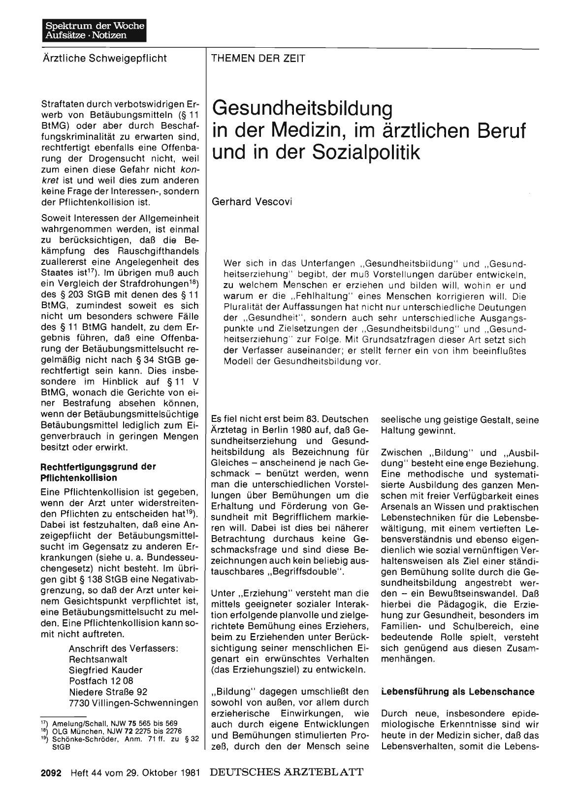 Vorschauseite 1: Gesundheitsbildung in der Medizin, im ärztlichen Beruf und in der Sozialpolitik