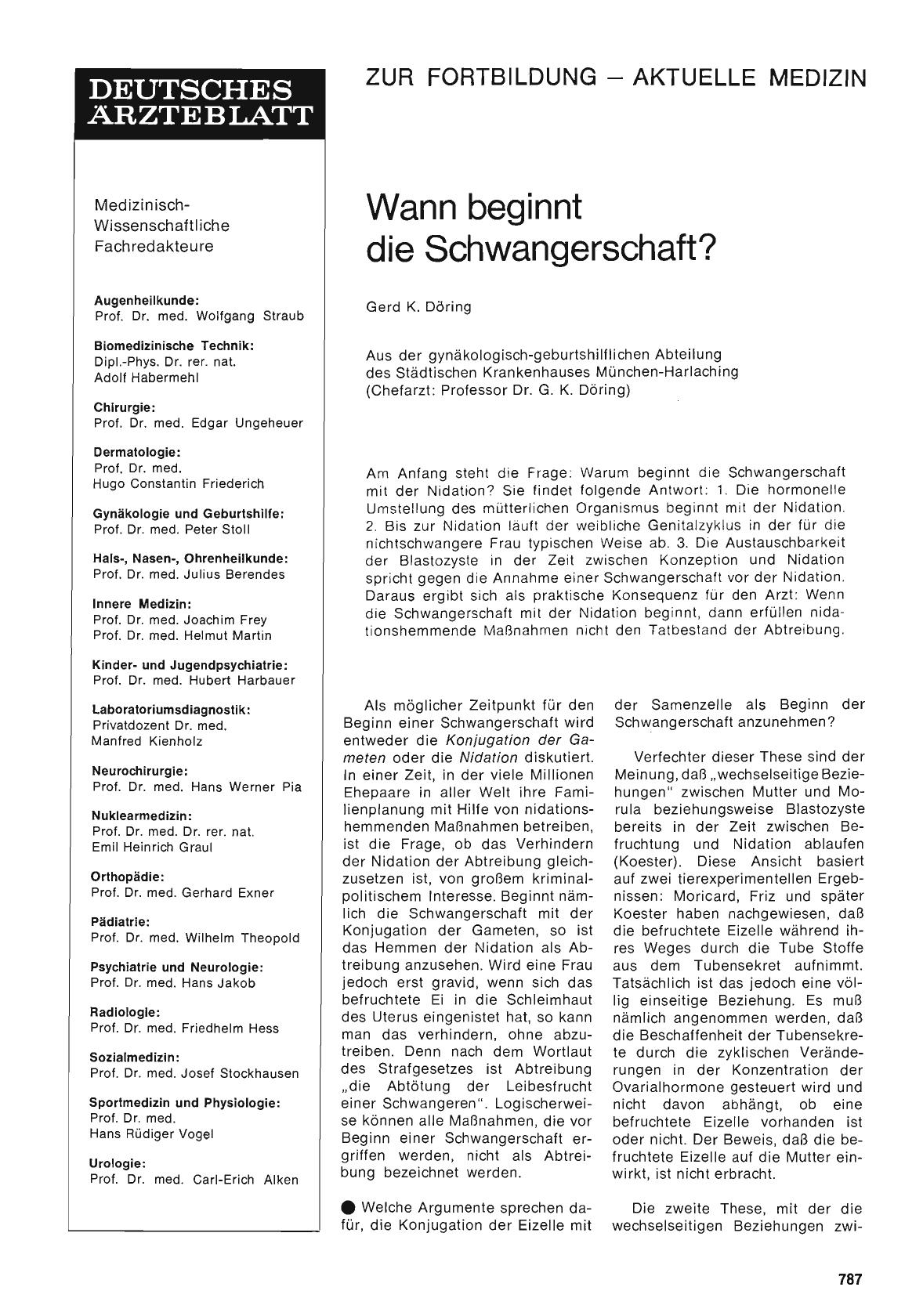 Vorschauseite 1: Wann beginnt die Schwangerschaft?
