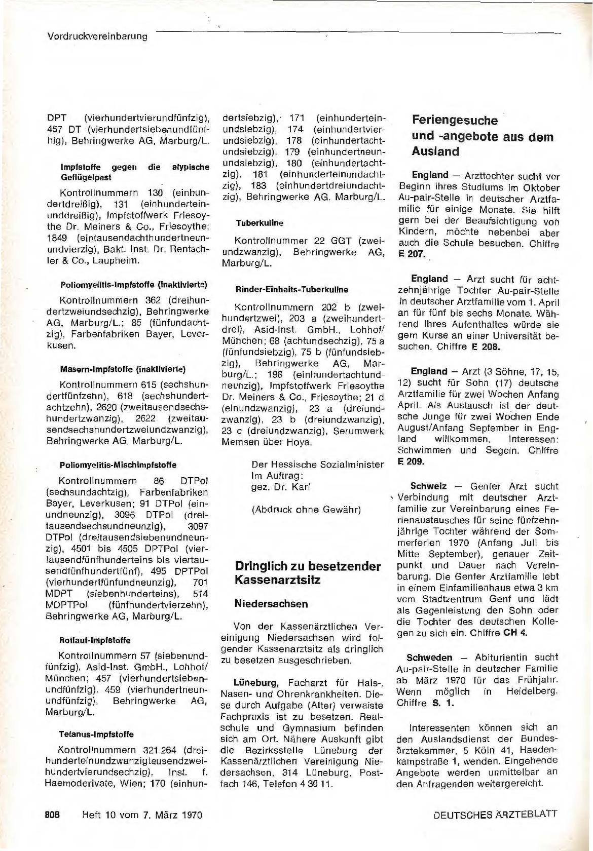 Vorschauseite 1: Feriengesuche und -angebote aus dem Ausland
