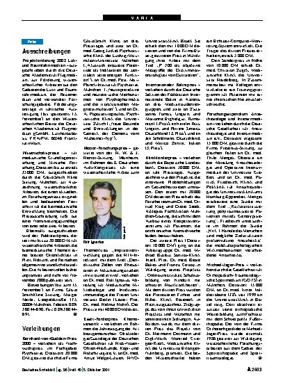 Vorschauseite 1: Verleihungen