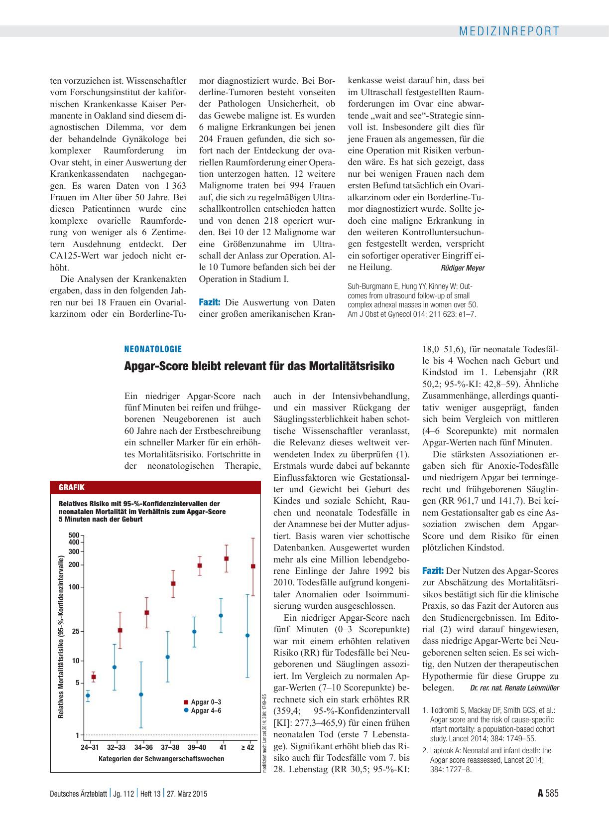 Vorschauseite 1: Neonatologie: Apgar-Score bleibt relevant für das Mortalitätsrisiko