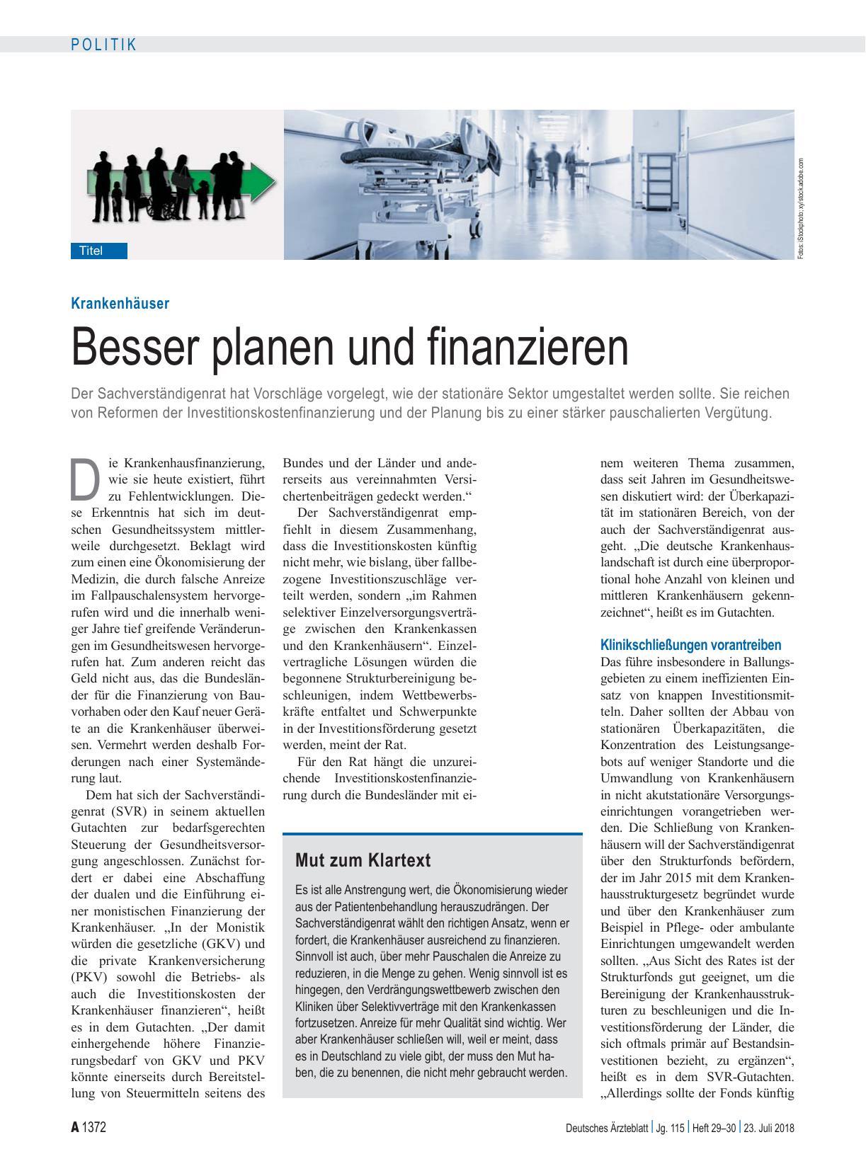 Vorschauseite 1: Krankenhäuser: Besser planen und finanzieren