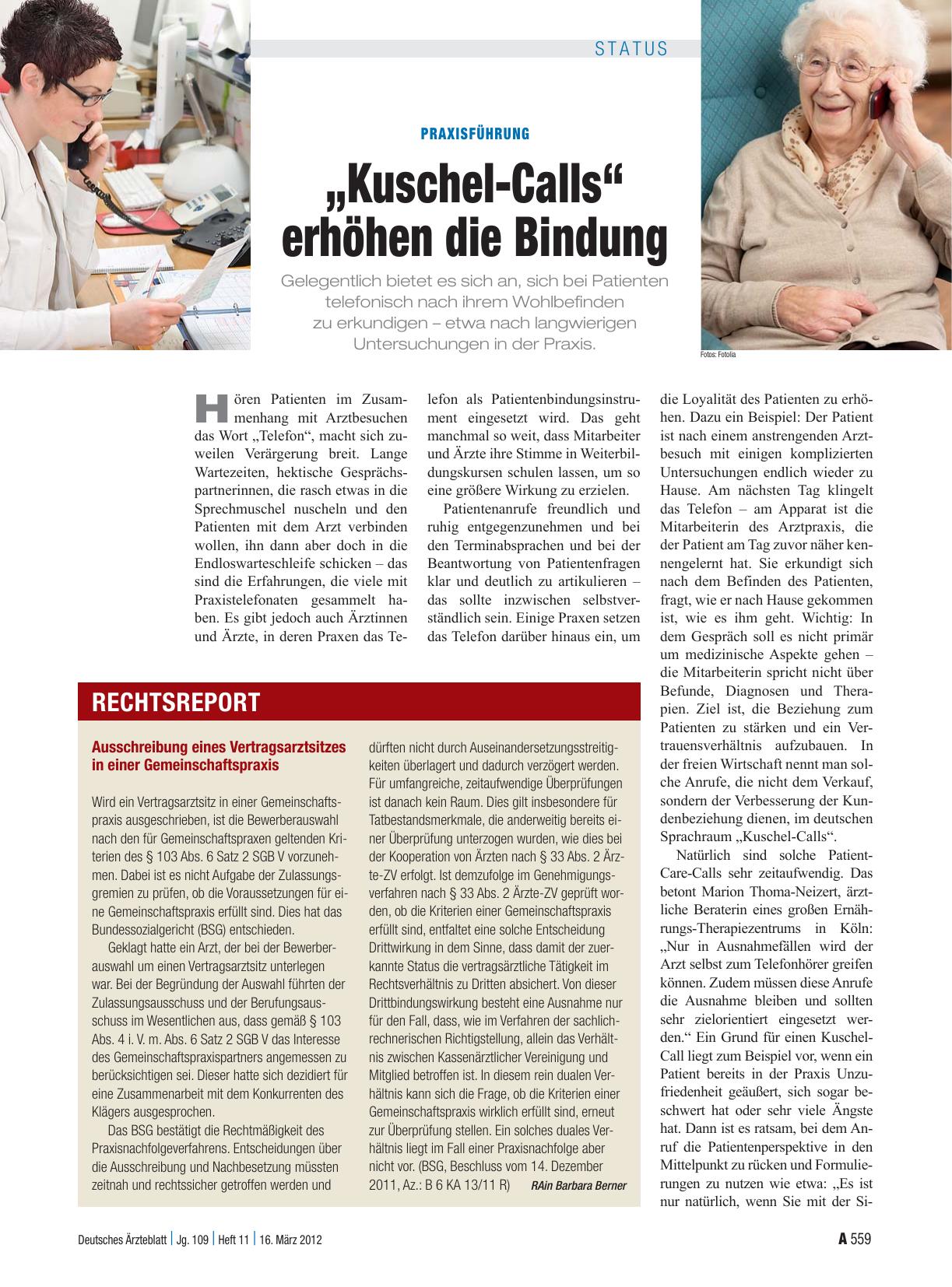 Vorschauseite 1: Ausschreibung eines Vertragsarztsitzes in einer Gemeinschaftspraxis