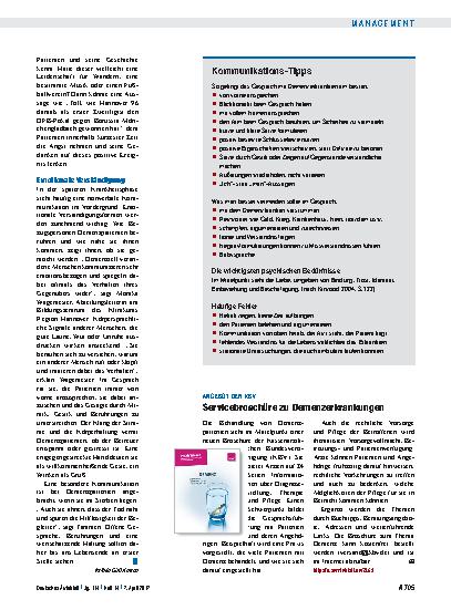 Vorschauseite 1: Angebot der KBV: Servicebroschüre zu Demenzerkrankungen