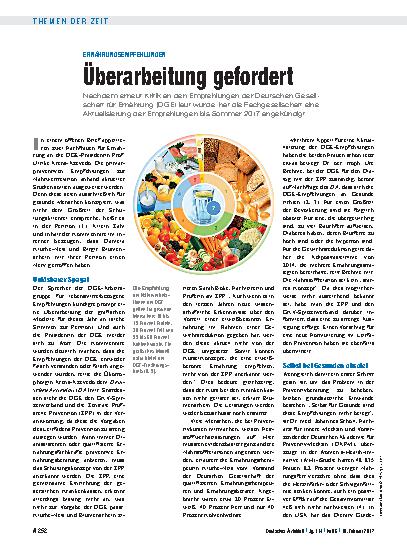 Vorschauseite 1: Ernährungsempfehlungen: Überarbeitung gefordert
