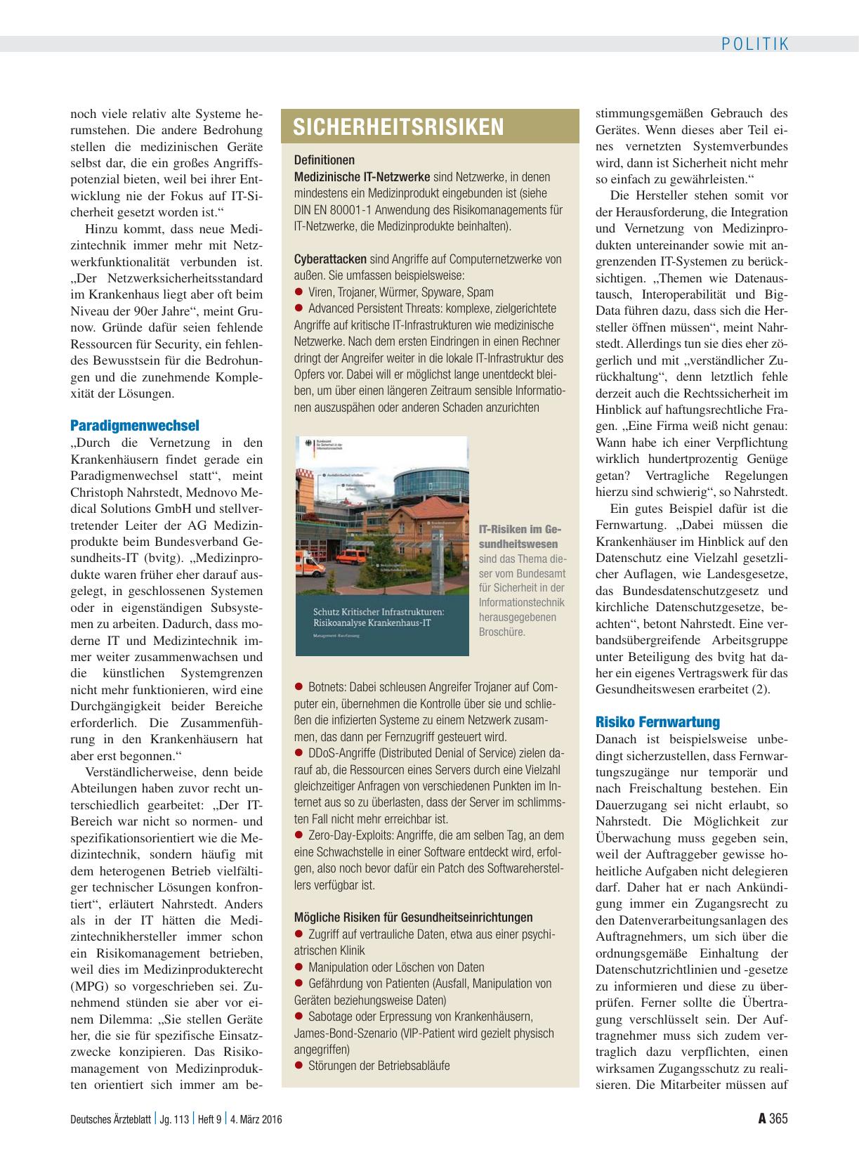 Vorschauseite 2: Medizinische IT-Netzwerke: Cybersicherheit als Herausforderung