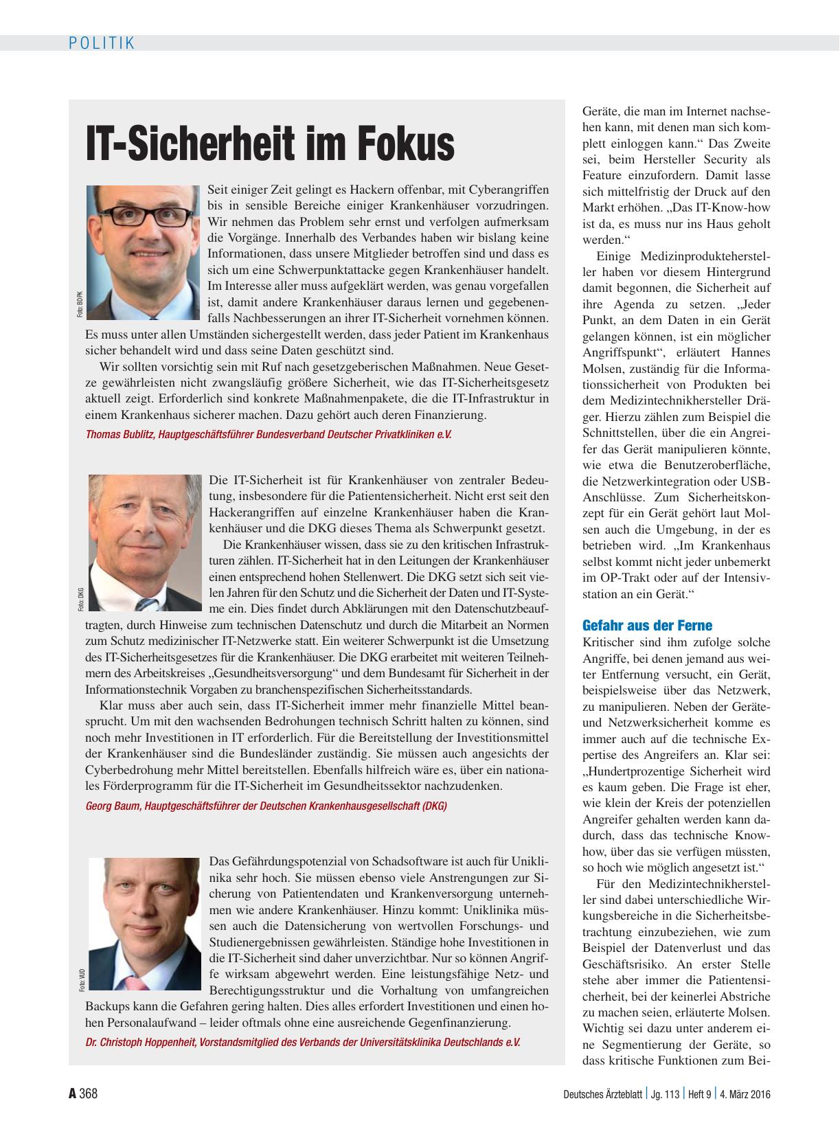 Vorschauseite 4: Medizinische IT-Netzwerke: Cybersicherheit als Herausforderung