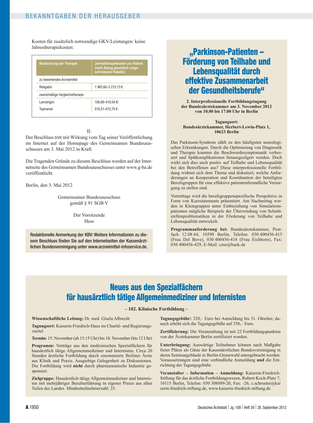 Vorschauseite 1: „Parkinson-Patienten – Förderung von Teilhabe und Lebensqualität durch effektive Zusammenarbeit der Gesundheitsberufe“