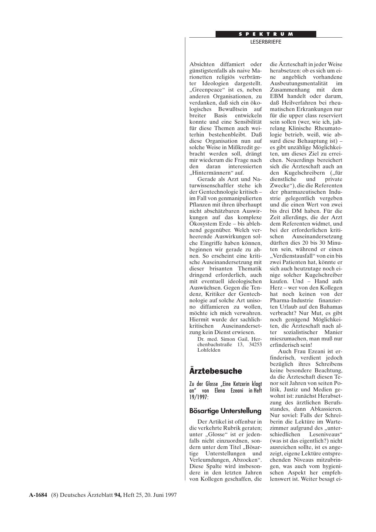 Vorschauseite 1: Ärztebesuche: Bösartige Unterstellung