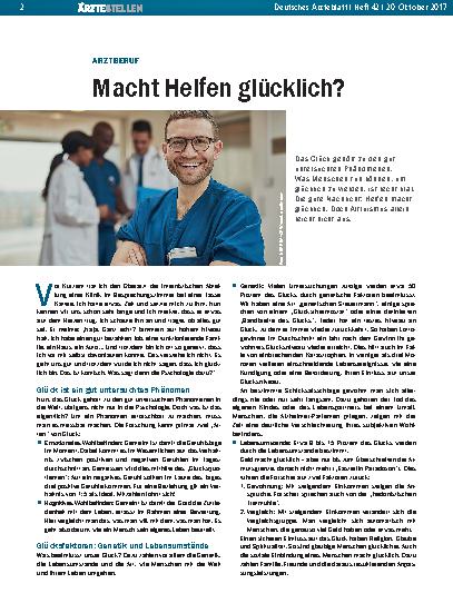 Vorschauseite 1: Arztberuf: Macht Helfen glücklich?