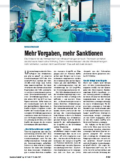 Vorschauseite 1: Mindestmengen: Mehr Vorgaben, mehr Sanktionen
