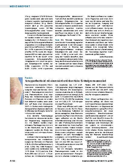 Vorschauseite 1: Psoriasis: Schuppenflechte ist mit einem leicht erhöhten Risiko für Malignome assoziiert