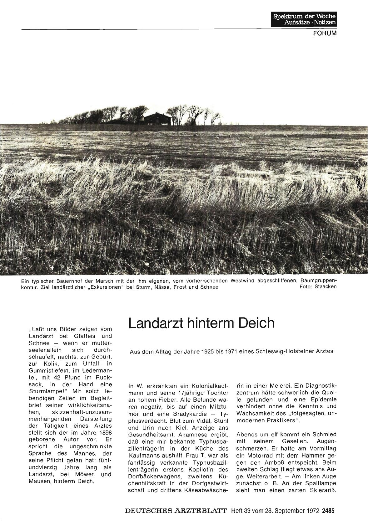 Vorschauseite 1: Landarzt hinterm Deich: Aus dem Alltag der Jahre 1925 bis 1971 eines Schleswig-Holsteiner Arztes
