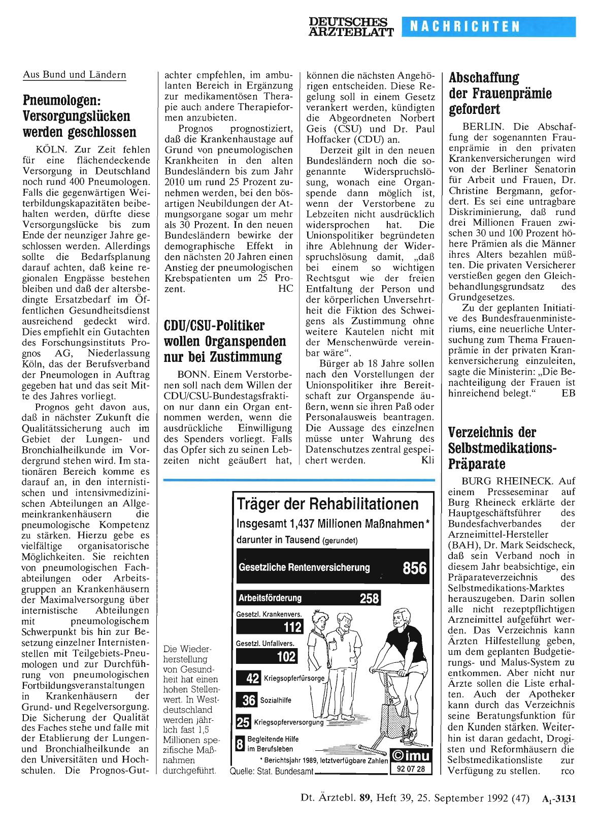 Vorschauseite 1: Pneumologen: Versorgungslücken werden geschlossen