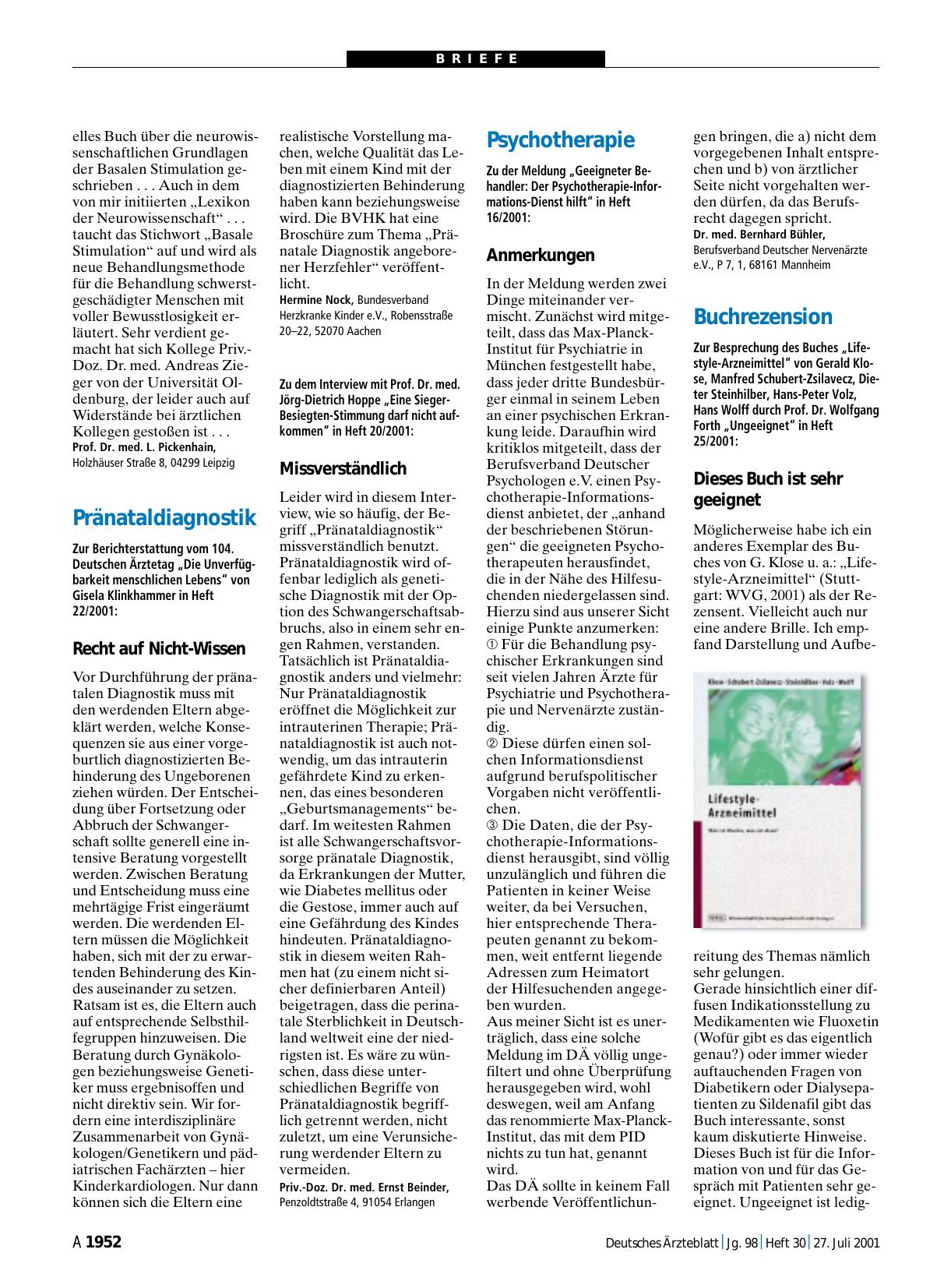 Vorschauseite 1: Pränataldiagnostik: Recht auf Nicht-Wissen