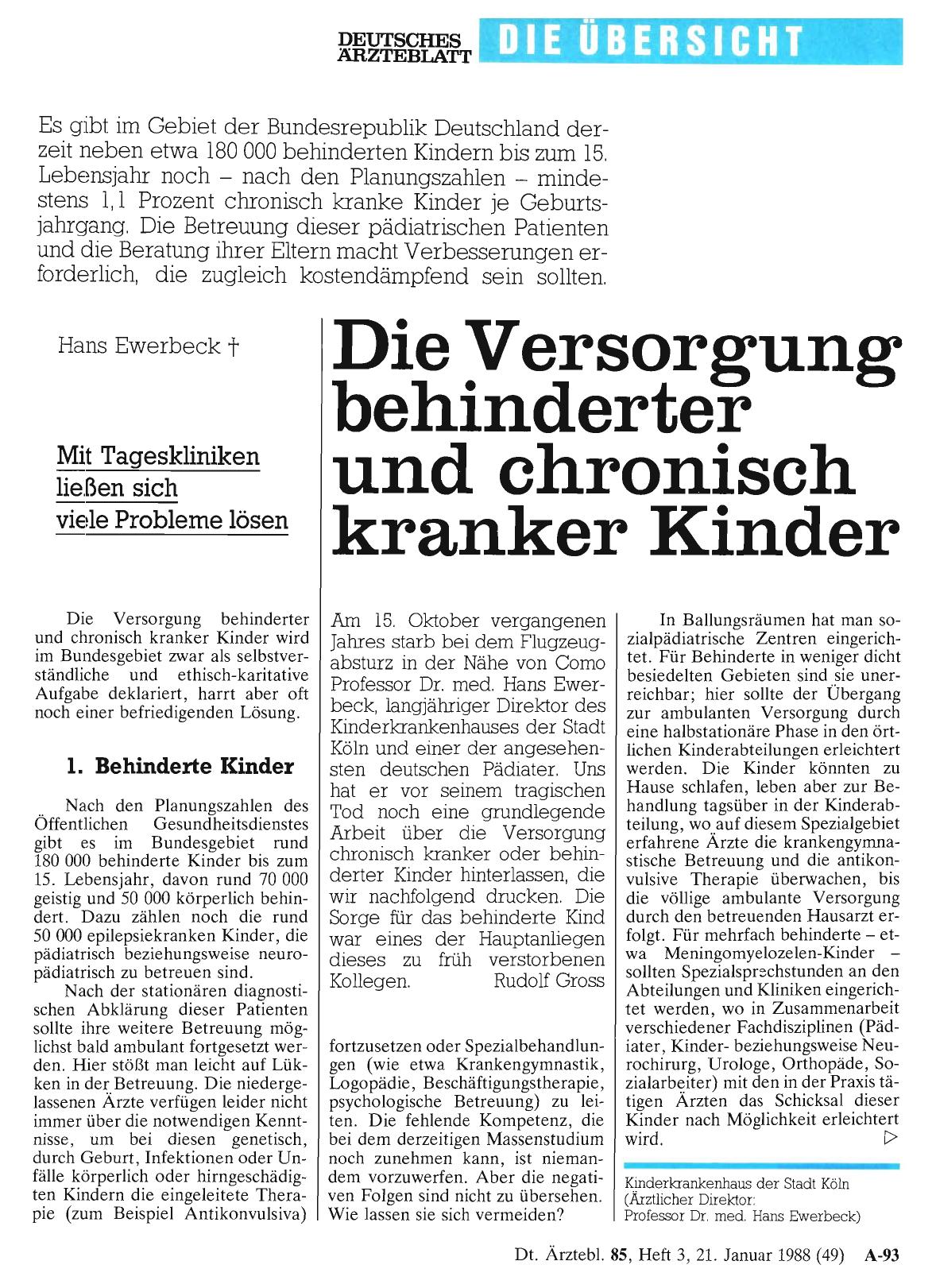 Vorschauseite 1: Die Versorgung behinderter und chronisch kranker Kinder