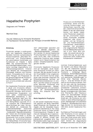 Vorschauseite 1: Hepatische Porphyrien: Diagnose und Therapie
