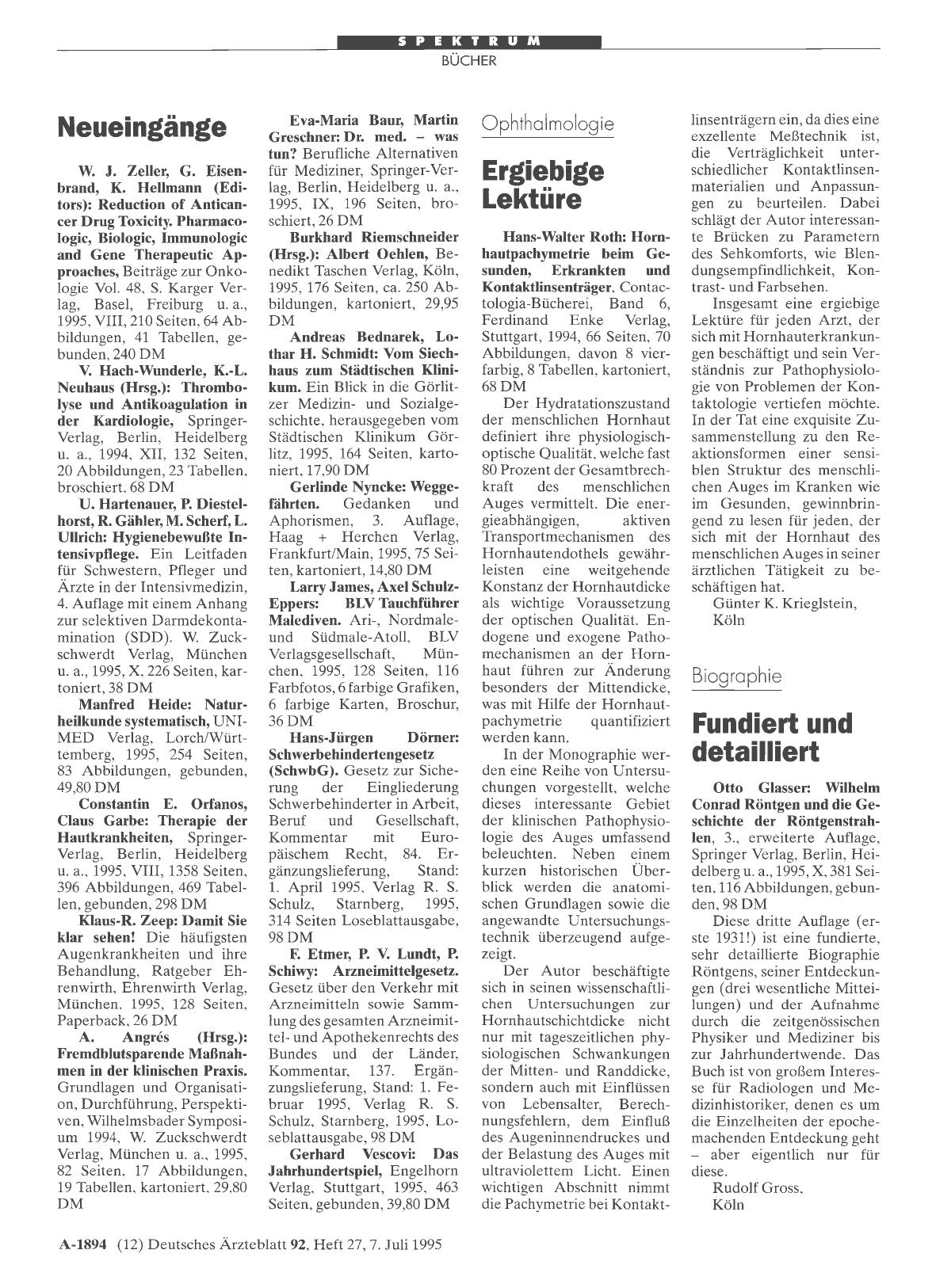 Vorschauseite 1: Neueingänge