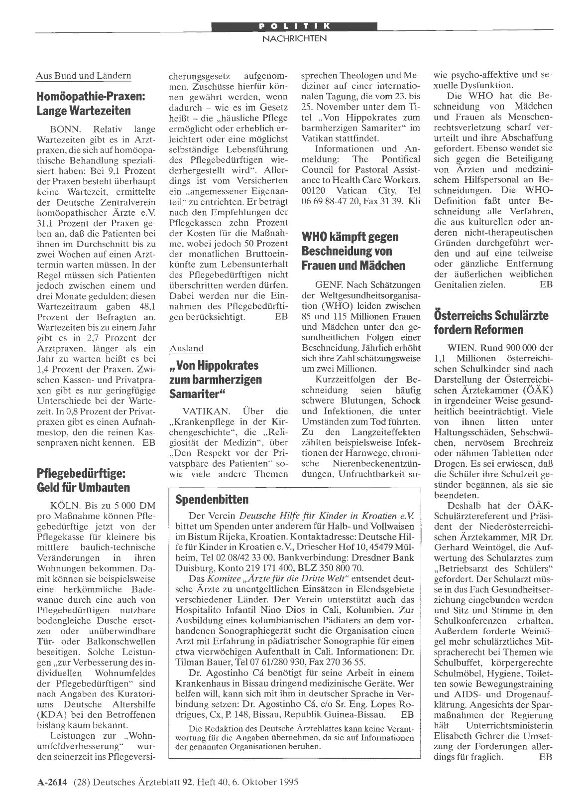 Vorschauseite 1: Homöopathie-Praxen: Lange Wartezeiten