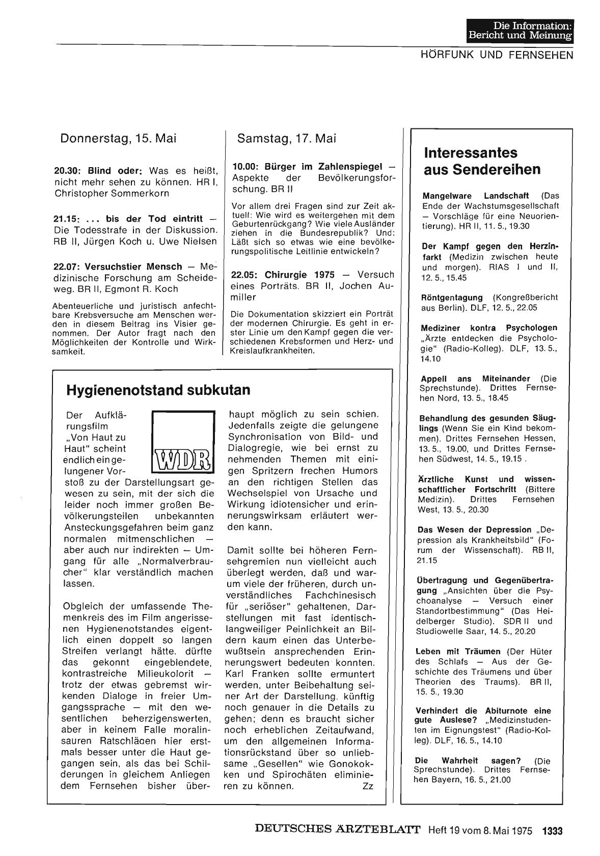 Vorschauseite 1: Hygienenotstand subkutan
