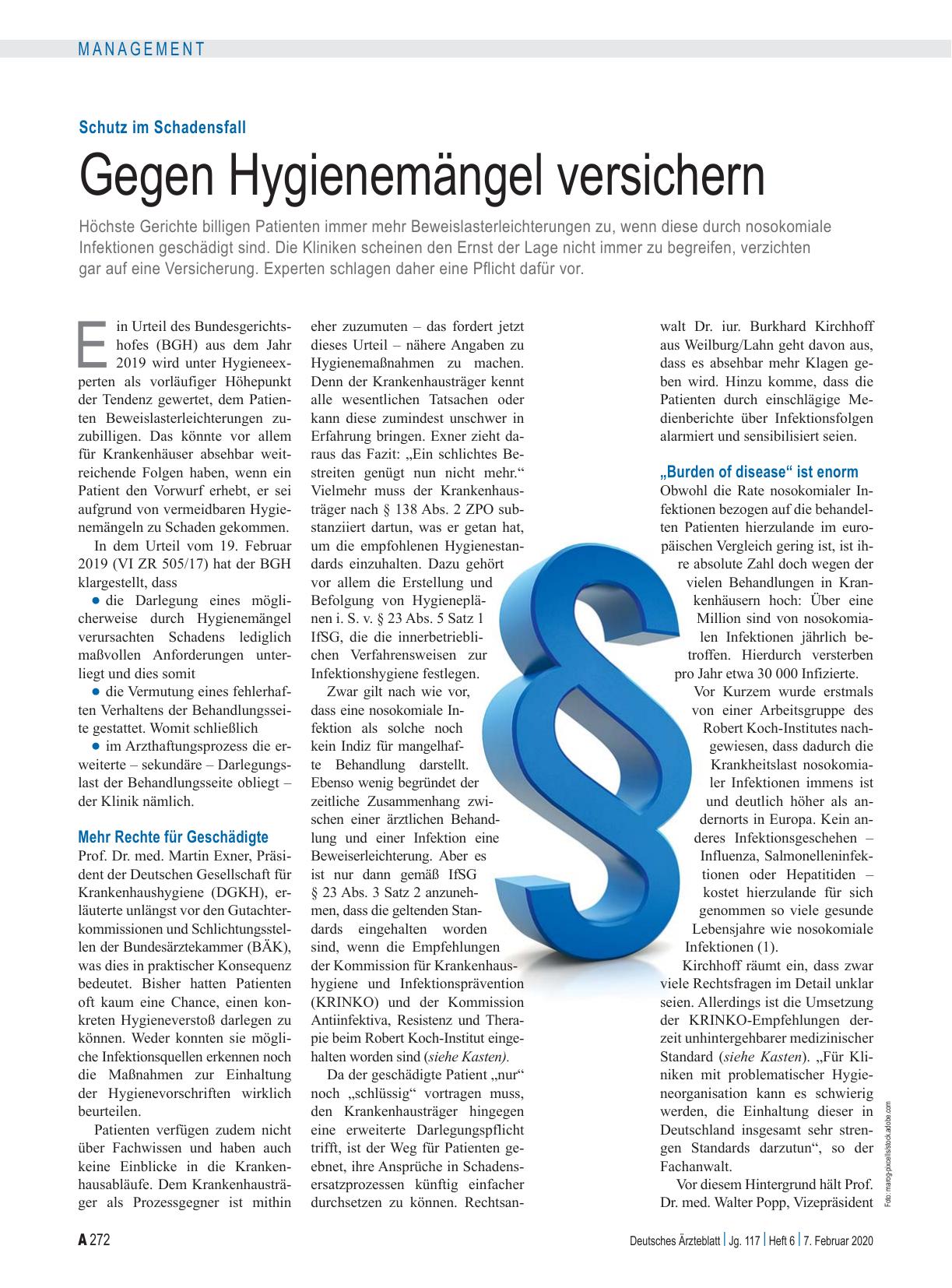 Vorschauseite 1: Schutz im Schadensfall: Gegen Hygienemängel versichern
