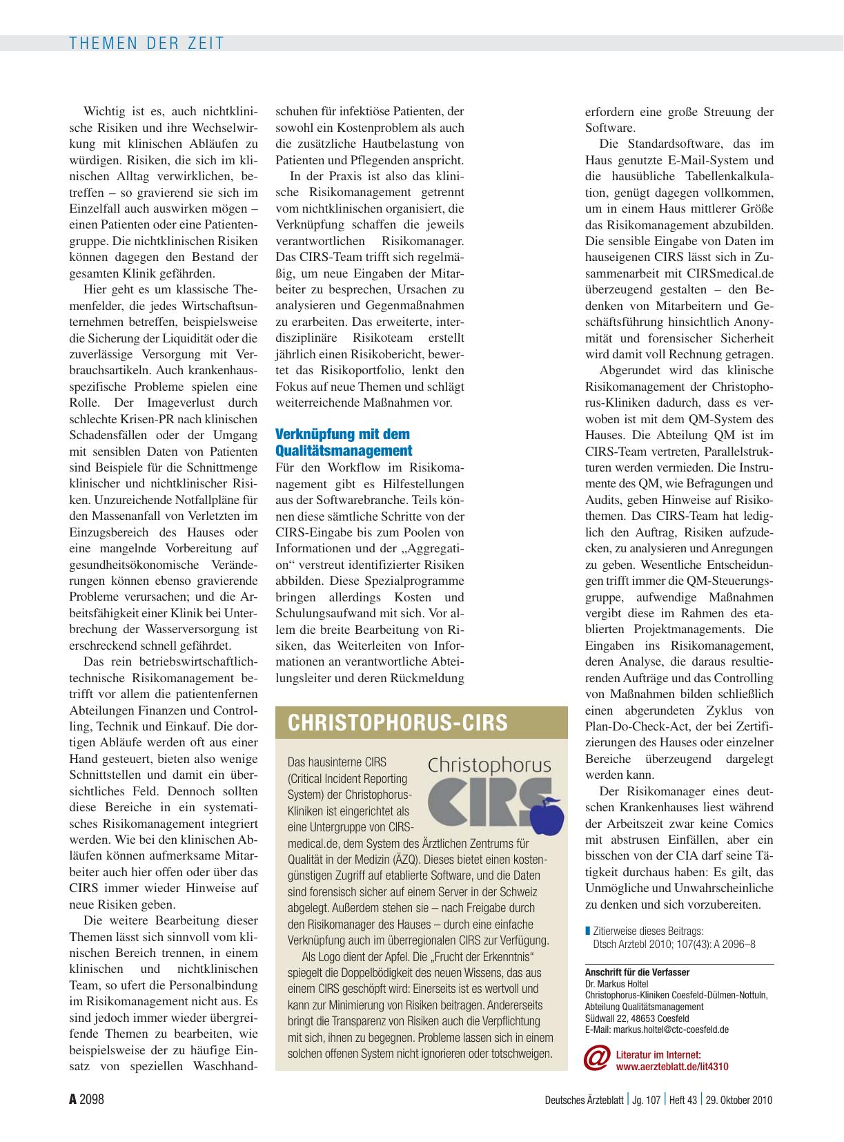 Vorschauseite 3: Risikomanagement im Krankenhaus: Fehler systematisch aufspüren