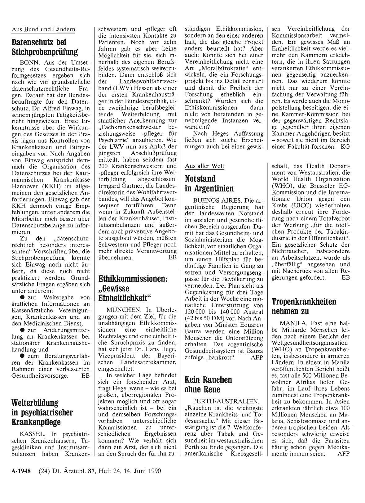 Vorschauseite 1: Ethikkommissionen: „Gewisse Einheitlichkeit“