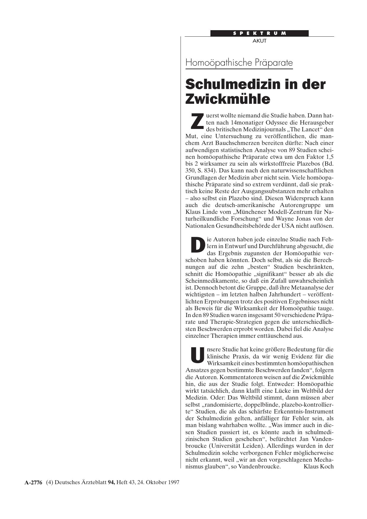 Vorschauseite 1: Homoöpathische Präparate: Schulmedizin in der Zwickmühle