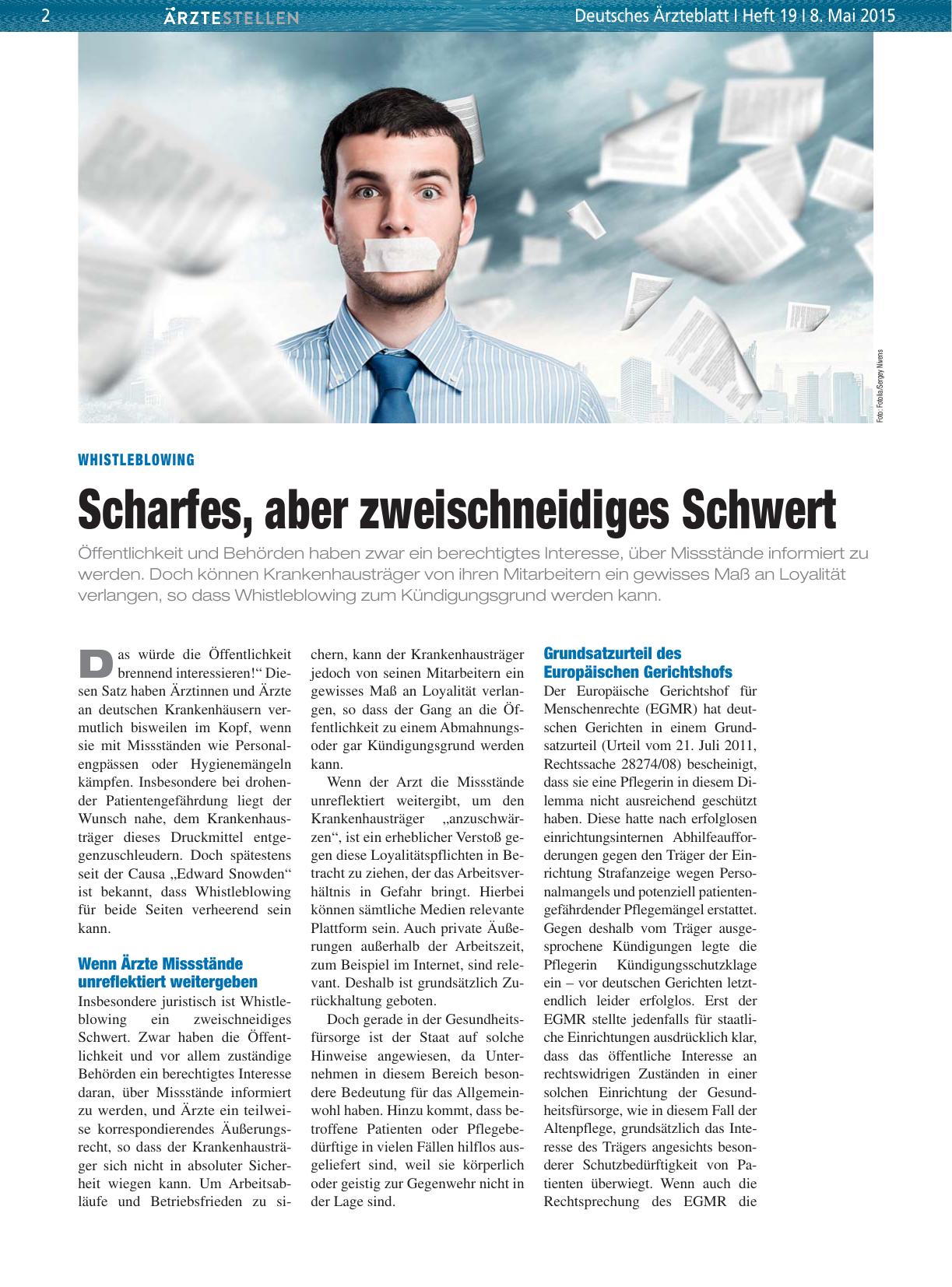 Vorschauseite 1: Whistleblowing: Scharfes, aber zweischneidiges Schwert