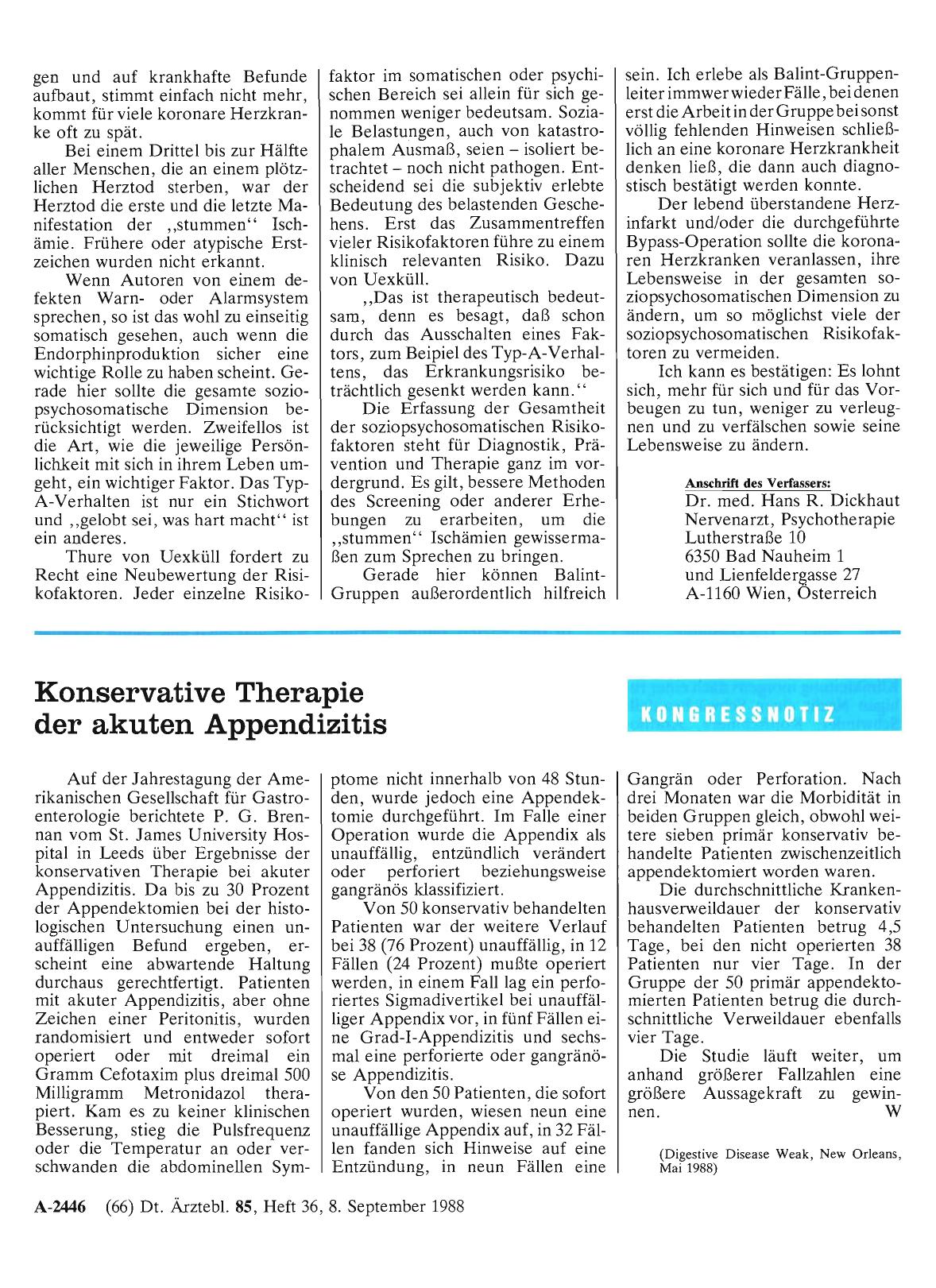 Vorschauseite 1: Konservative Therapie der akuten Appendizitis