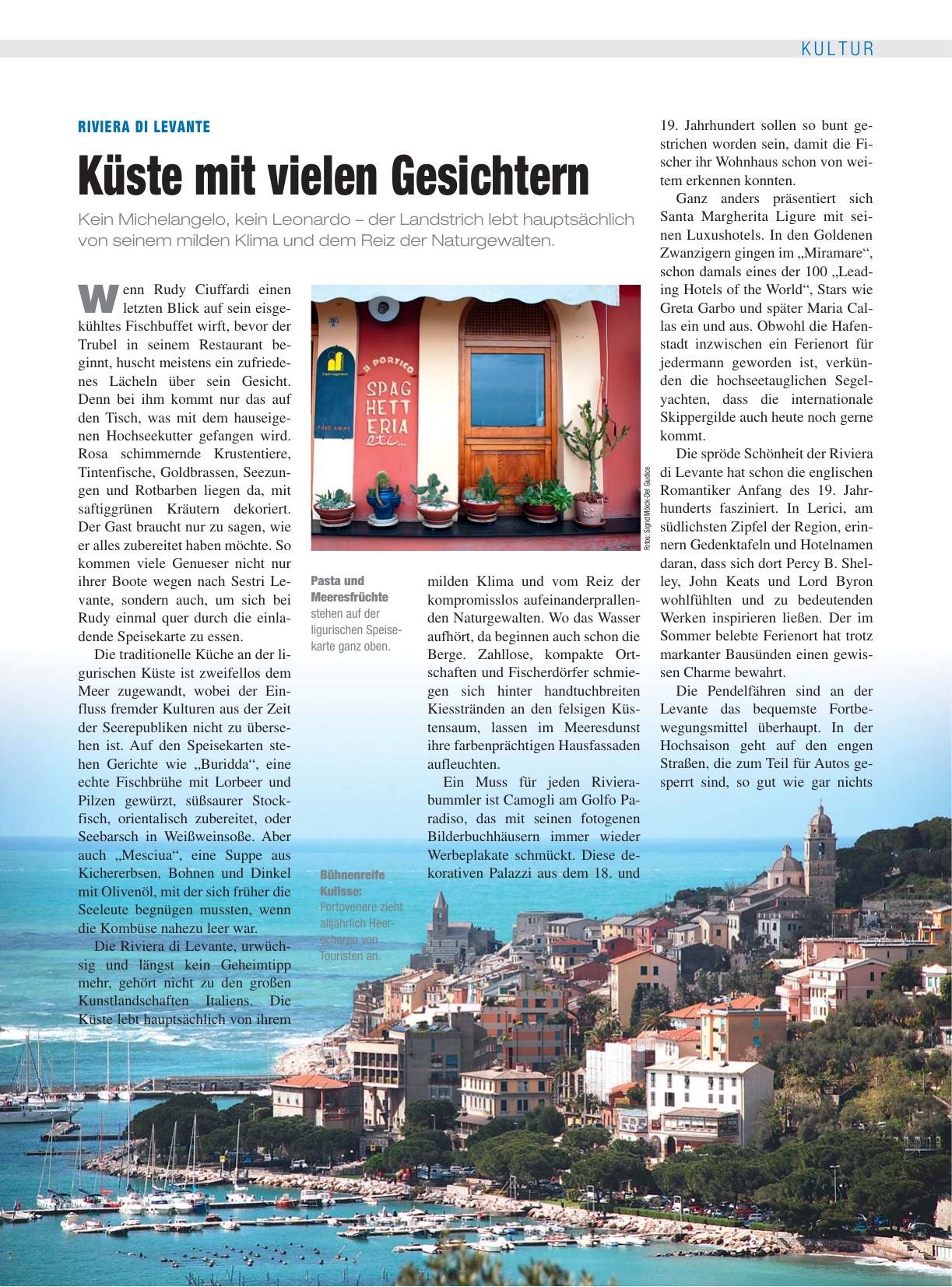 Vorschauseite 1: Riviera di Levante: Küste mit vielen Gesichtern