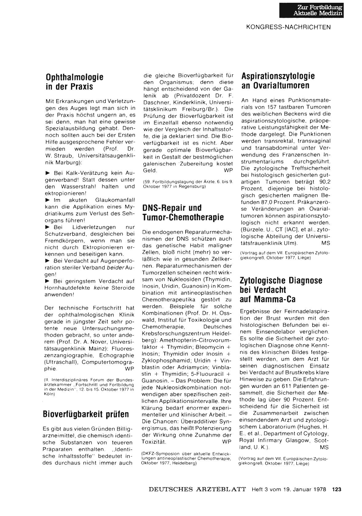 Vorschauseite 1: DNS-Repair und Tumor-Chemotherapie