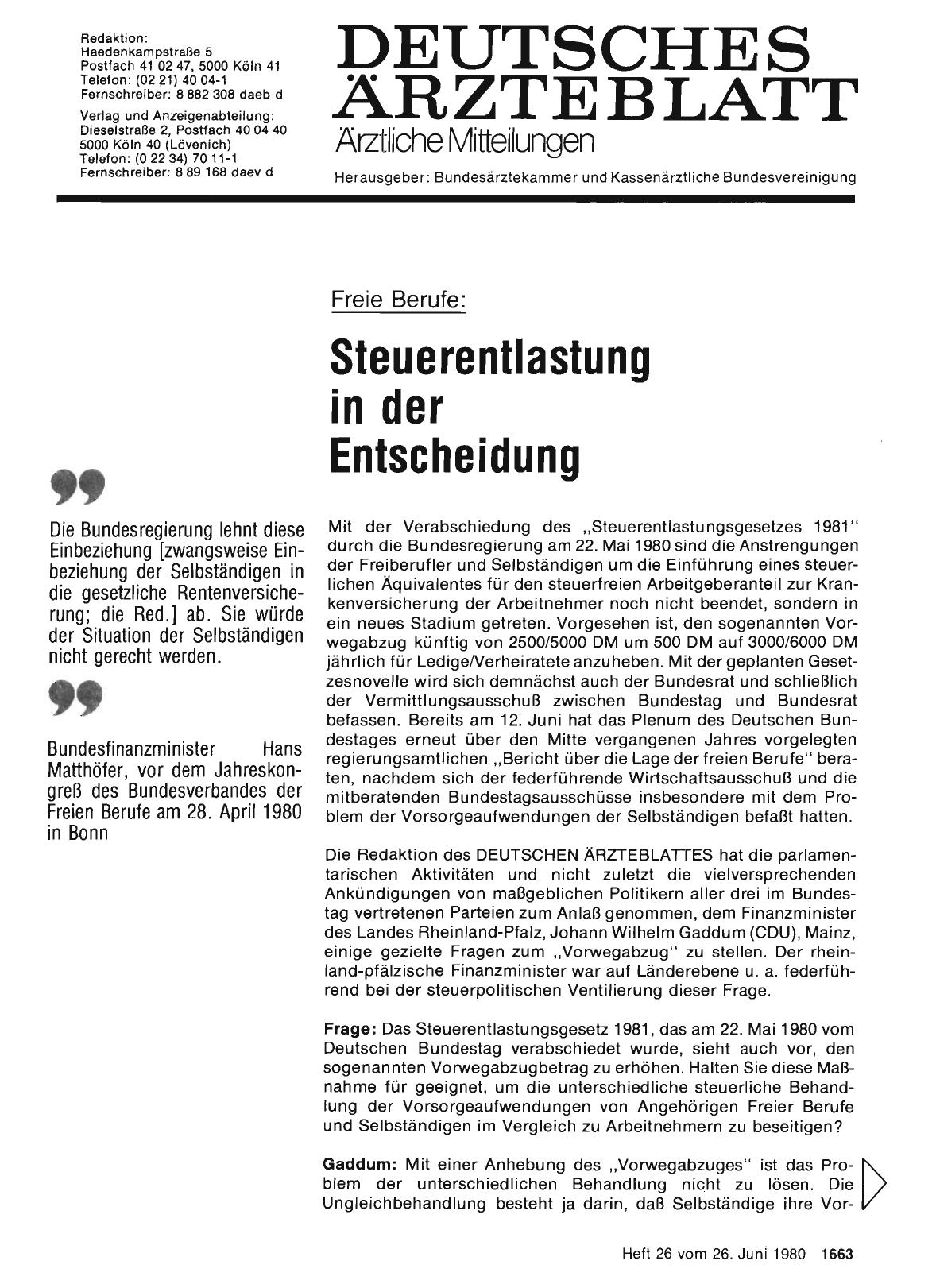 Vorschauseite 1: Freie Berufe: Steuerentlastung in der Entscheidung