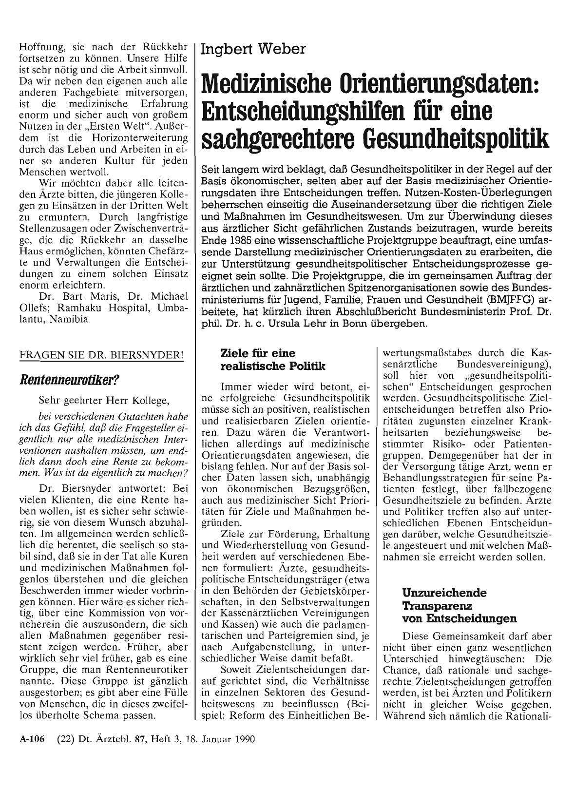 Vorschauseite 1: Medizinische Orientierungsdaten: Entscheidungshilfen für eine sachgerechtere Gesundheitspolitik