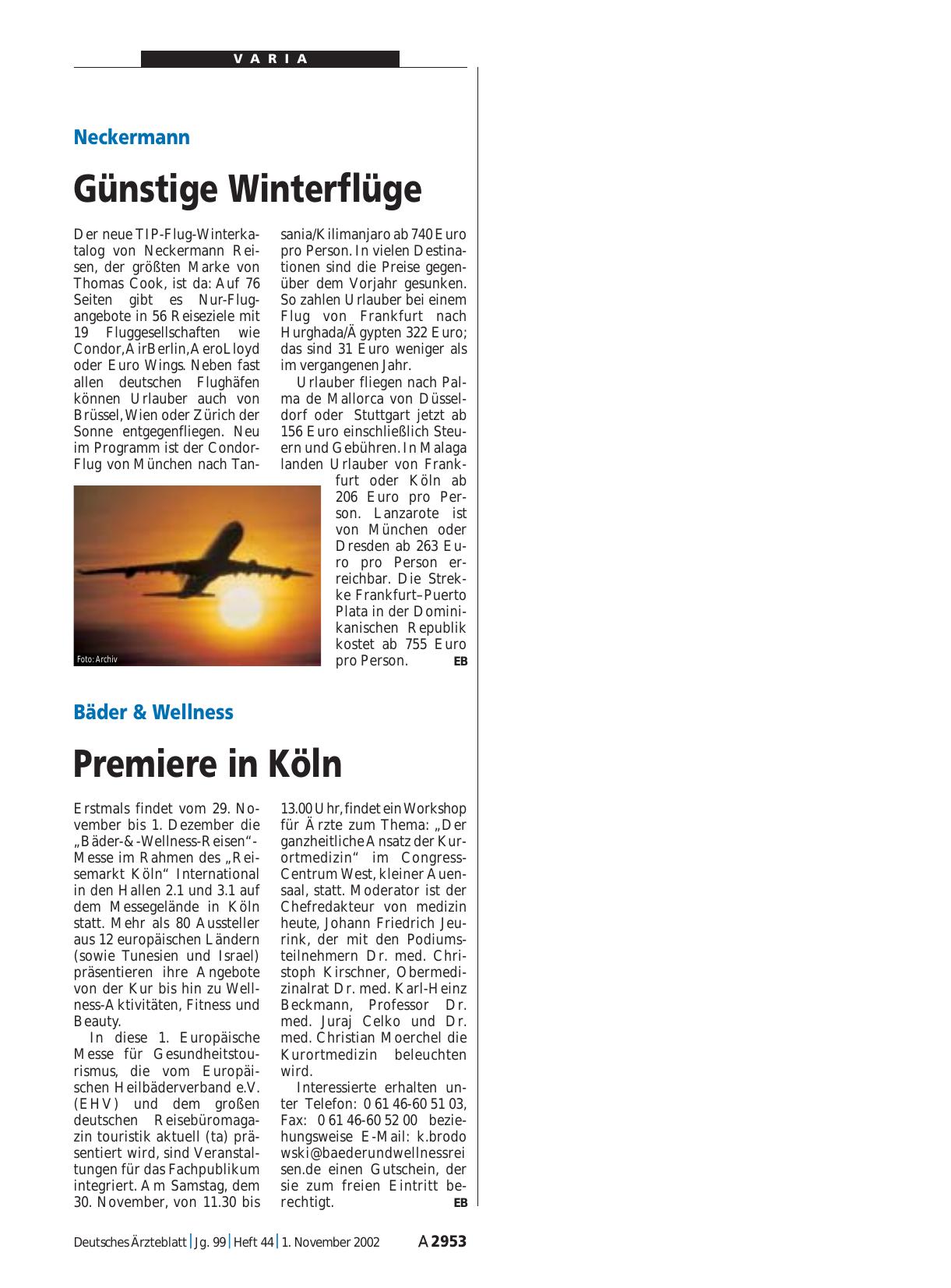 Vorschauseite 1: Neckermann: Günstige Winterflüge