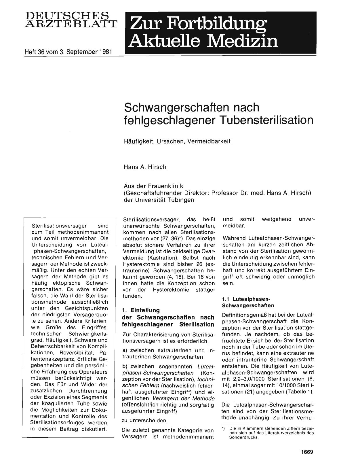 Vorschauseite 1: Schwangerschaften nach fehlgeschlagener Tubensterilisation