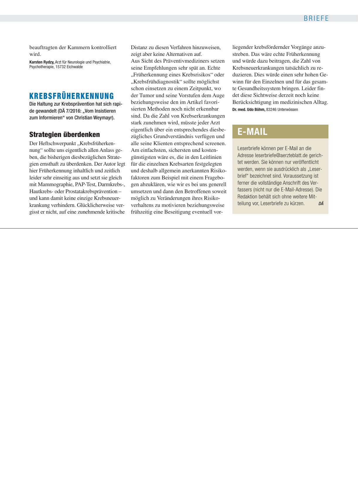 Vorschauseite 1: Krebsfrüherkennung: Strategien überdenken