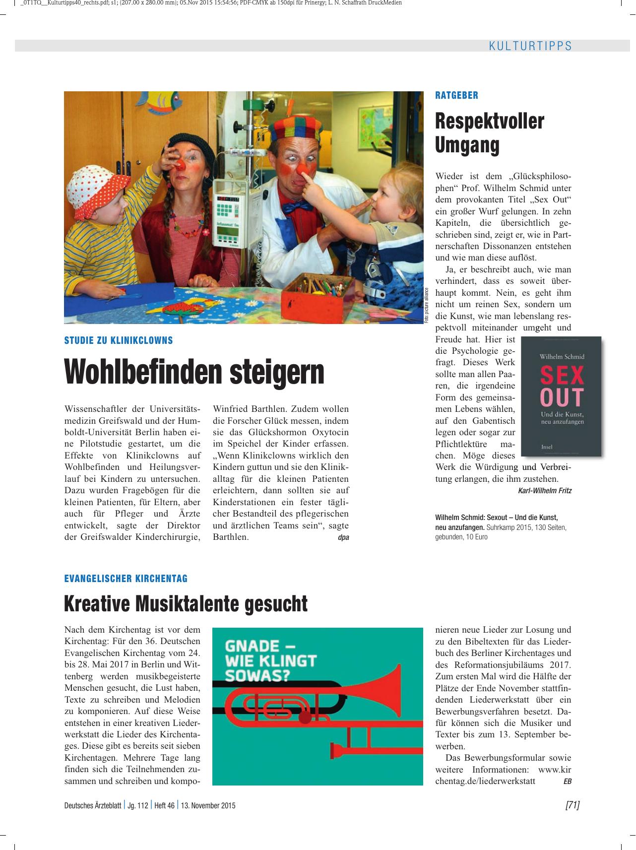 Vorschauseite 1: Studie zu Klinikclowns: Wohlbefinden steigern
