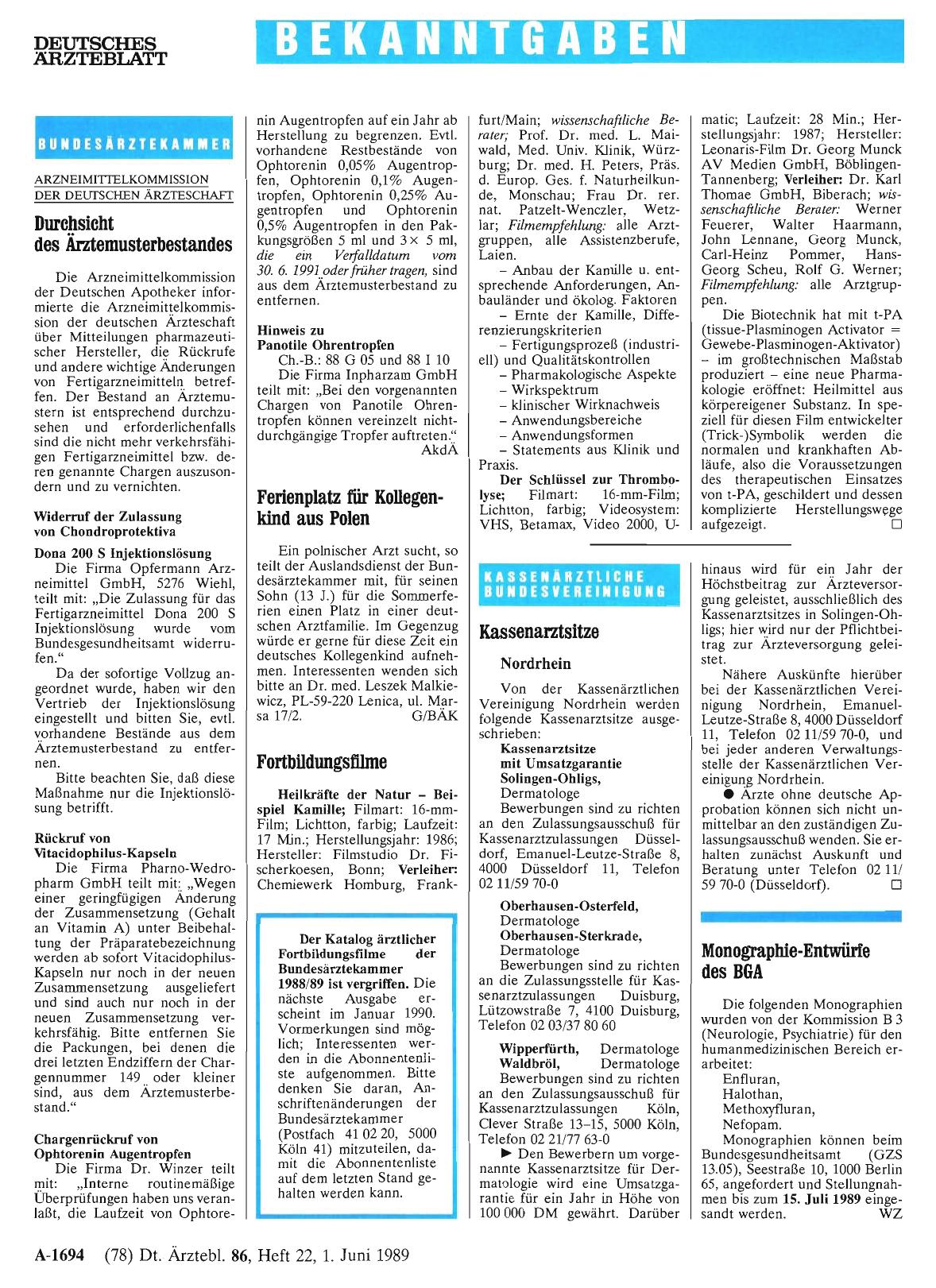 Vorschauseite 1: Monographie-Entwürfe des BGA