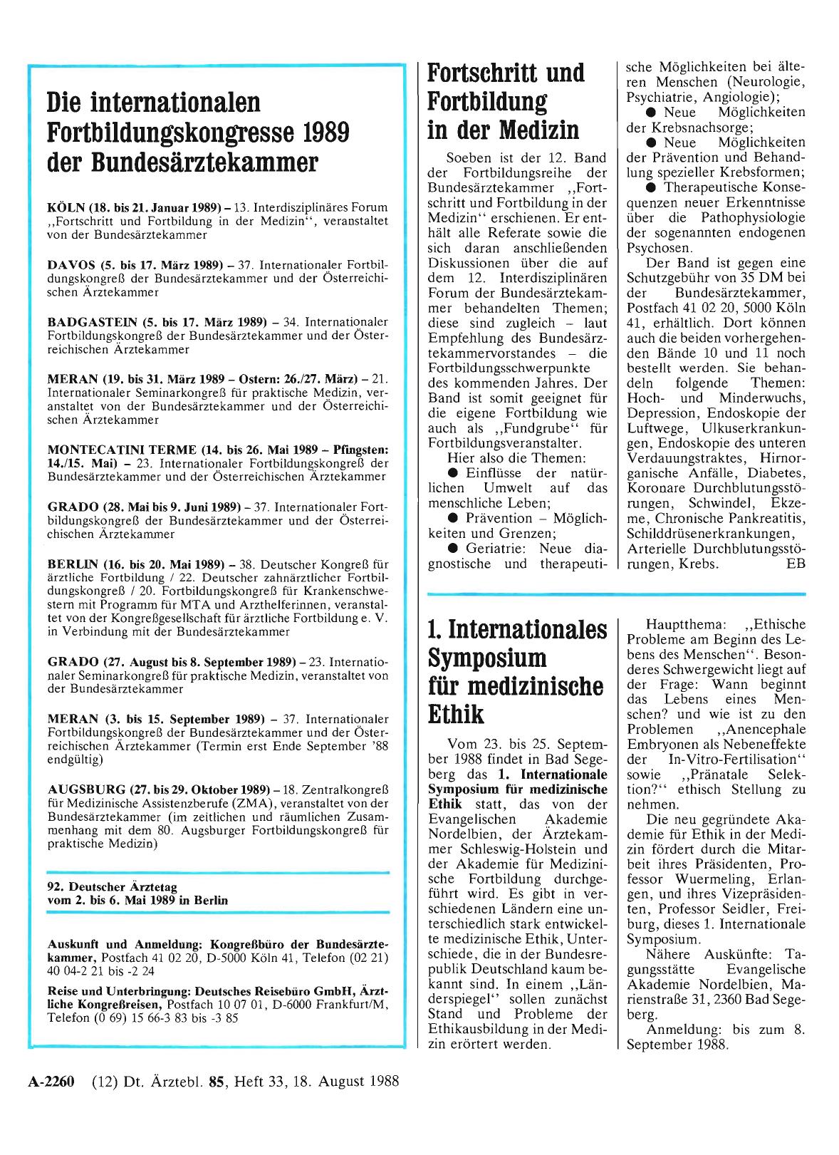 Vorschauseite 1: Fortschritt und Fortbildung in der Medizin