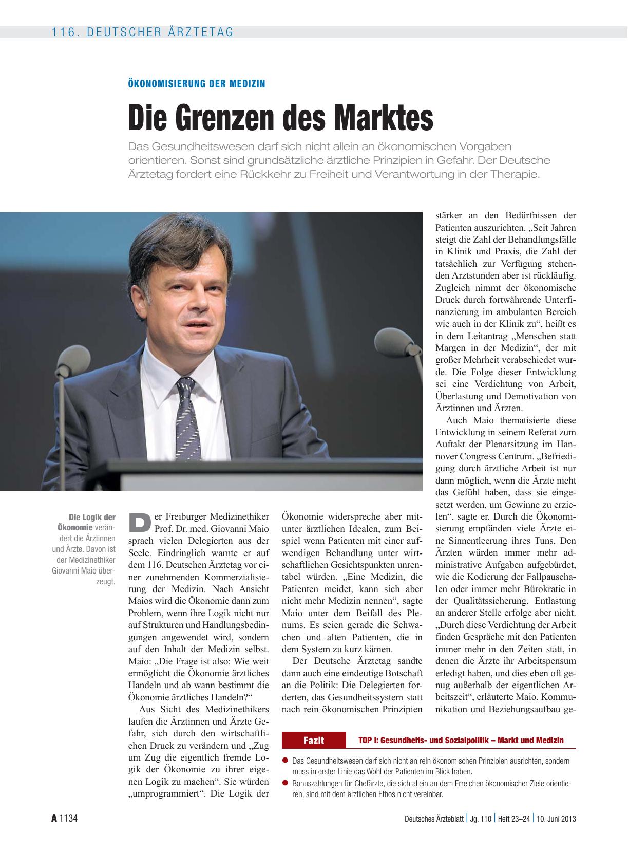 Vorschauseite 1: Ökonomisierung der Medizin: Die Grenzen des Marktes