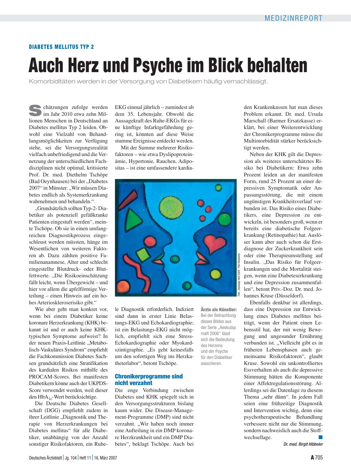 Vorschauseite 1: Diabetes Mellitus Typ 2: Auch Herz und Psyche im Blick behalten