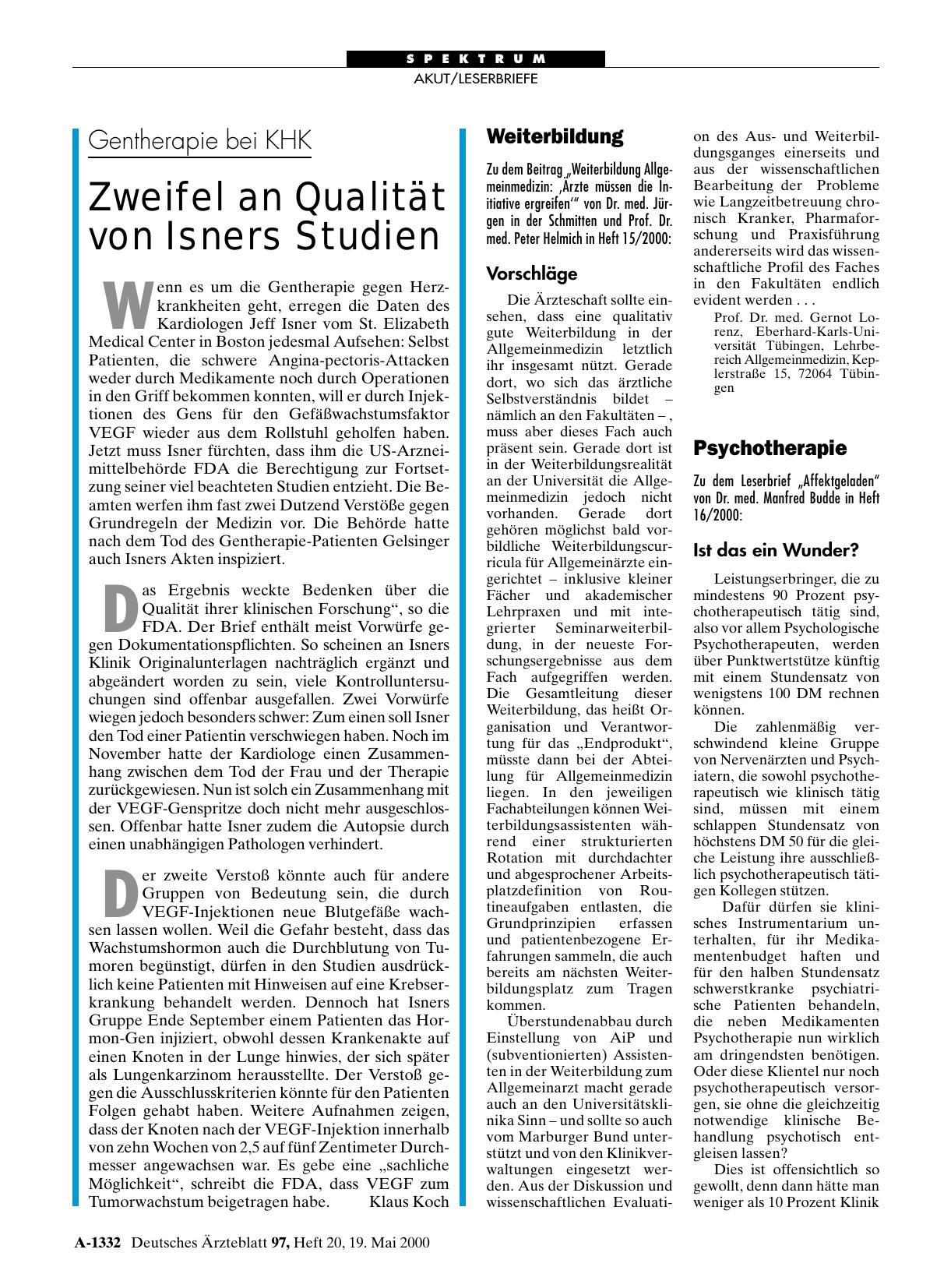 Vorschauseite 1: Gentherapie bei KHK: Zweifel an Qualität von Isners Studien