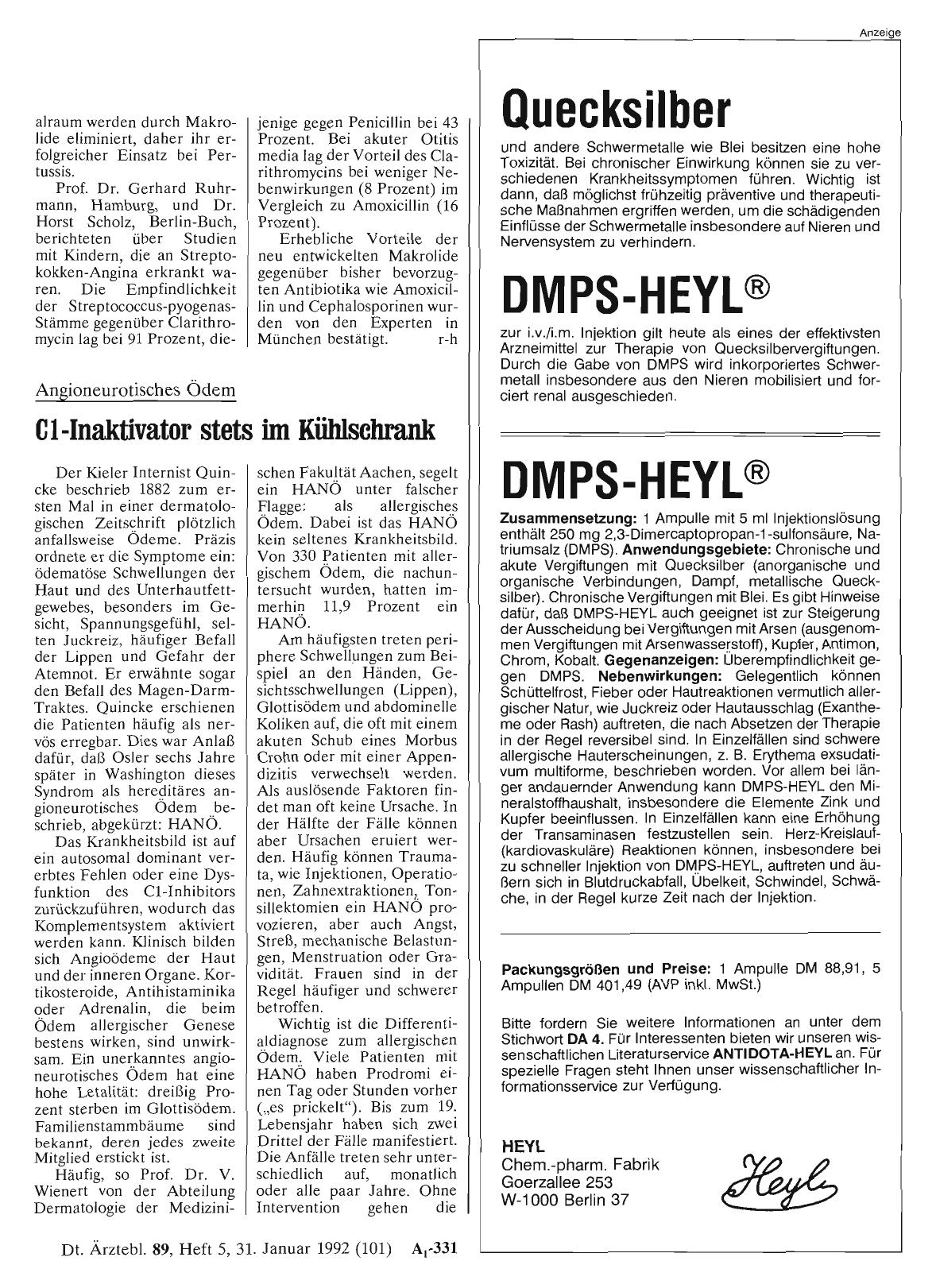Vorschauseite 1: Angioneurotisches Ödem: C1-Inaktivator stets im Kühlschrank