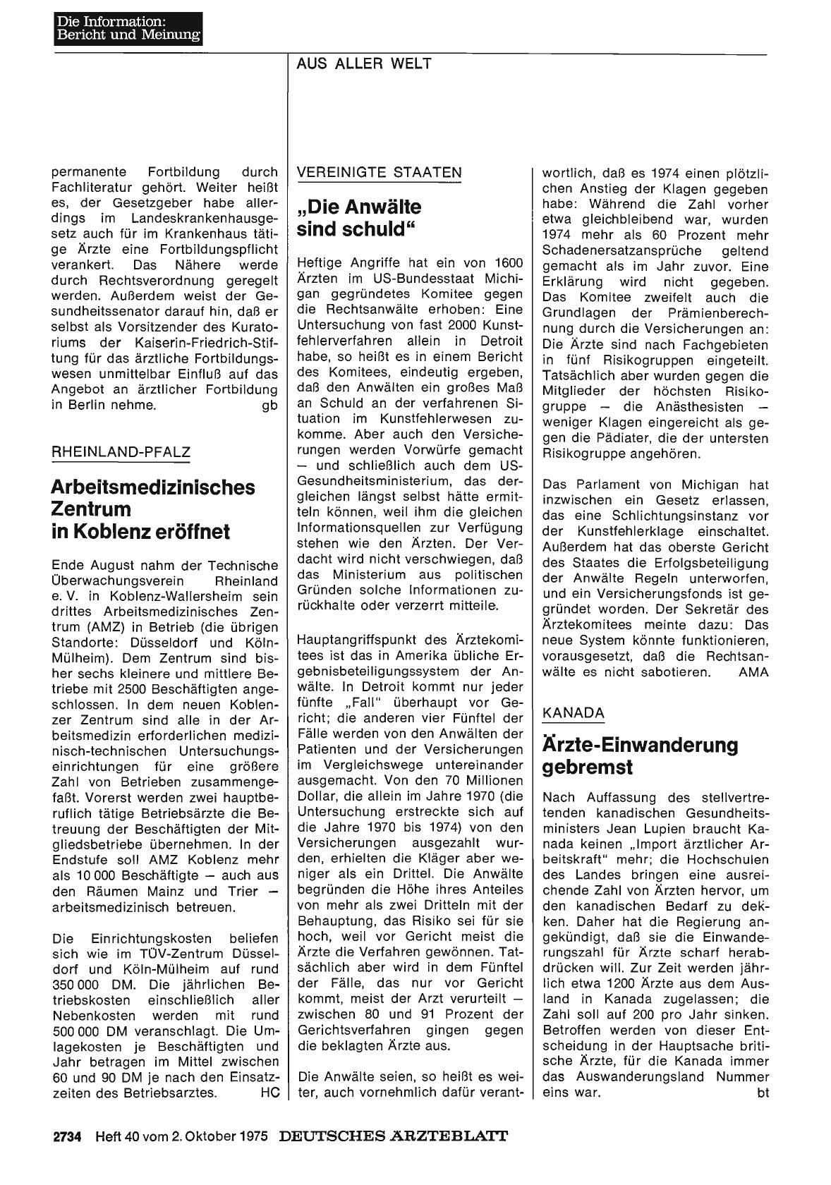 Vorschauseite 1: RHEINLAND-PFALZ: Arbeitsmedizinisches Zentrum in Koblenz eröffnet