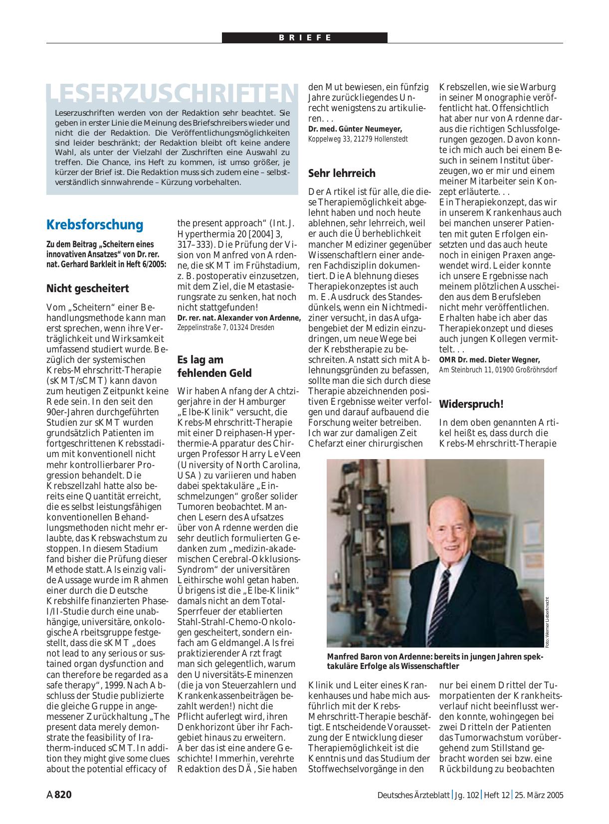 Vorschauseite 1: Krebsforschung: Widerspruch!