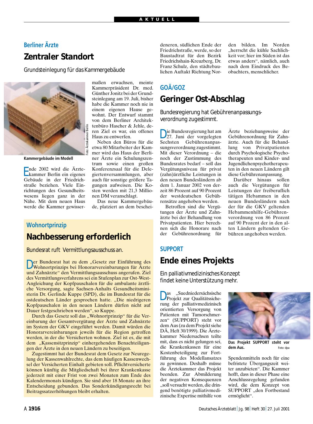 Vorschauseite 1: GOÄ/GOZ: Geringer Ost-Abschlag