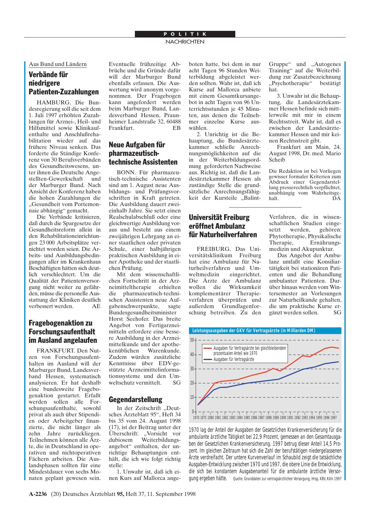 Vorschauseite 1: Universität Freiburg eröffnet Ambulanz für Naturheilverfahren