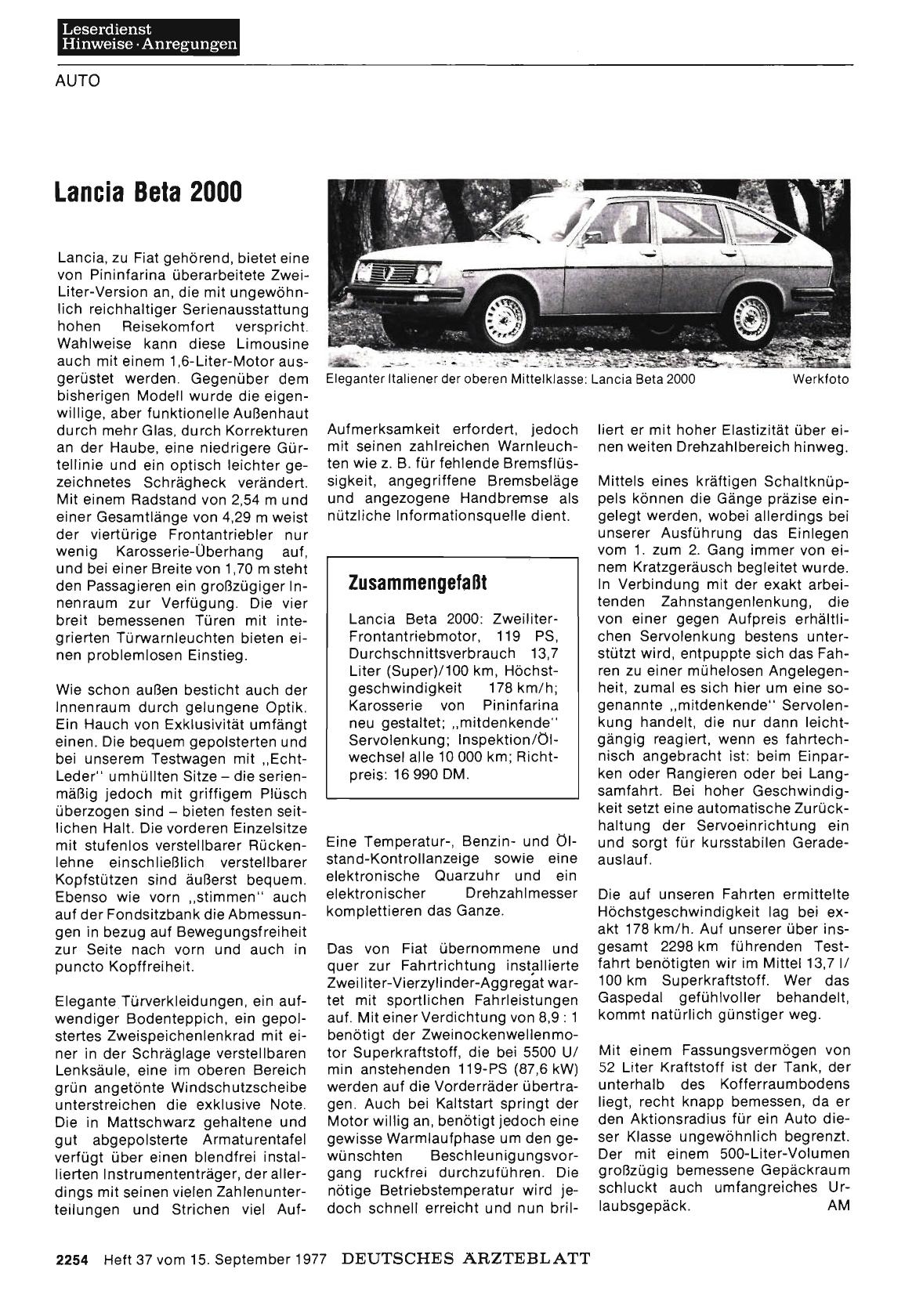 Vorschauseite 1: Lancia Beta 2000