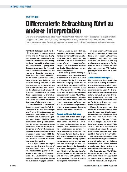 Vorschauseite 1: TRUST-Studie: Differenzierte Betrachtung führt zu anderer Interpretation